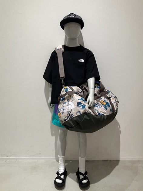 Japanese children's clothing TNF waterproof series high-stretch static care fine logo print top 130-160cm boys/girls summer TOPS