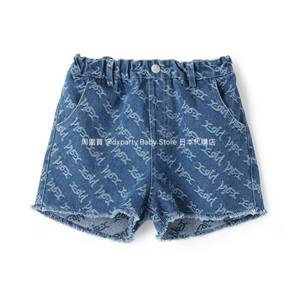 Japanese children's clothing X-girl Stages tassel denim shorts 90-140cm girls summer PANTS