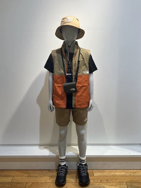 Japanese children's clothing TNF waterproof series zipper vest jacket 130-160cm boys'/girls' summer outerwear