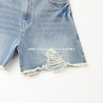Lovetoxic x Sanrio Japanese Kids' Denim Shorts (140-160cm) for Girls (Summer PANTS)
