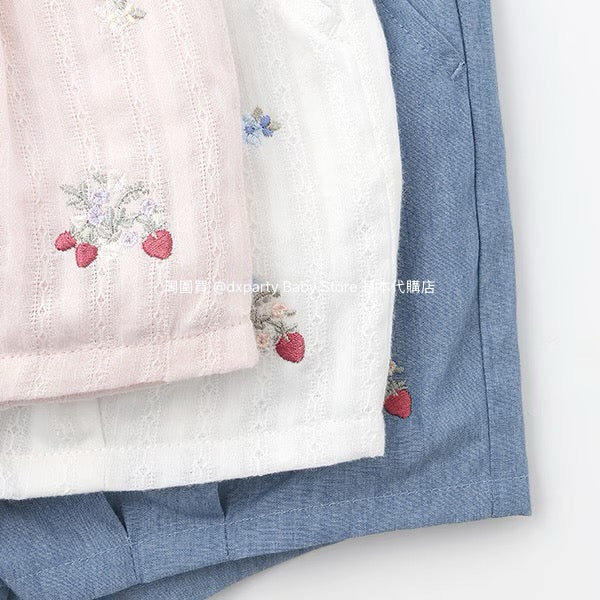 Japanese children's clothing pe#main Strawberry embroidered bloomers 80-130cm girls' summer PANTS
