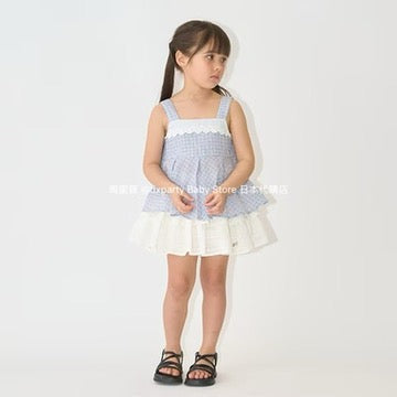 Japanese children's clothing Ly# mine ruffled camisole top 100-150cm girls summer TOPS