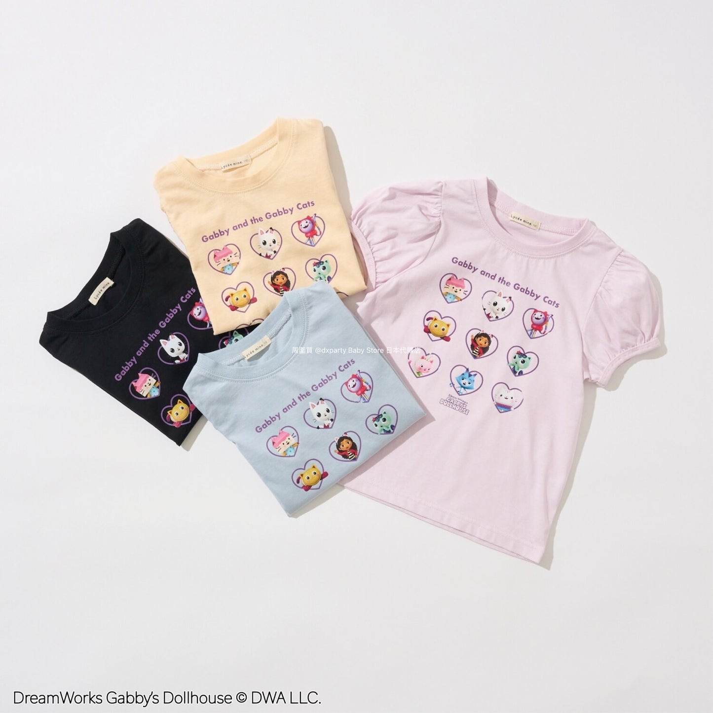 Japanese children's clothing Ly# mine x GABBY'S DOLLHOUSE printed top 100-130cm girls summer TOPS