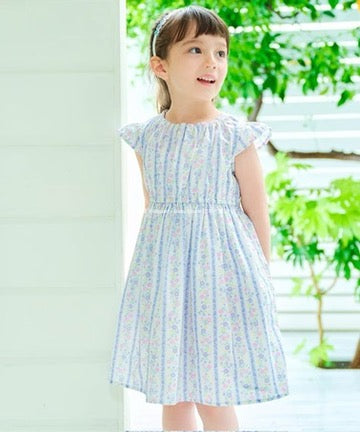 Japanese children's clothing aF#a325 small flying sleeve dress 90-160cm girls summer dresses