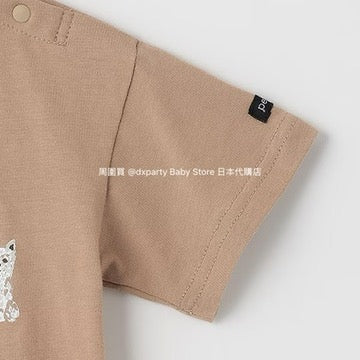 Japanese children's clothing pe#main anti-fouling series dog print top 80-130cm boys' summer TOPS