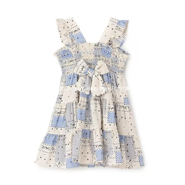 Japanese children's clothing pe#main pleated suspender dress 80-130cm girls summer dresses