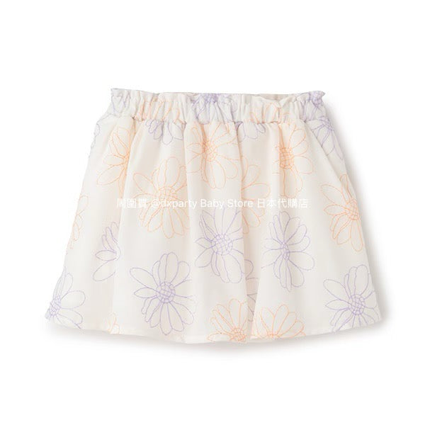 Japanese children's clothing pe#main flower embroidered skirt 80-130cm girls summer SKIRTS