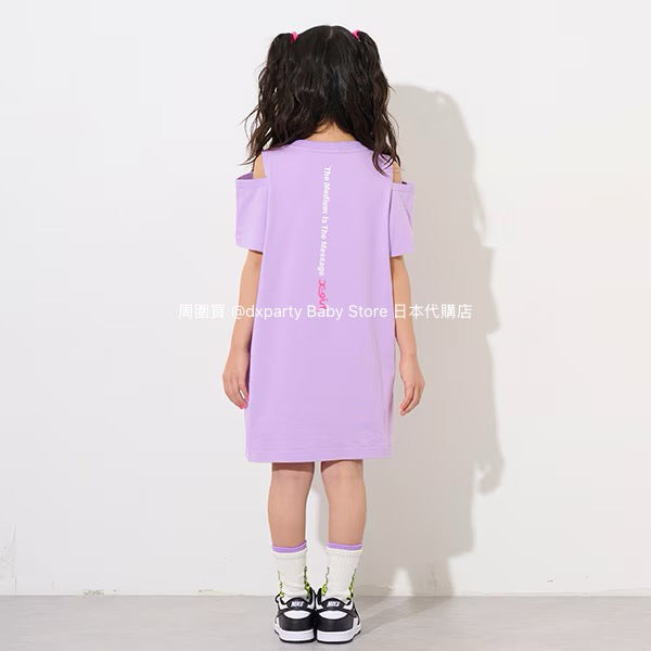 Japanese children's clothing X-girl Stages off-the-shoulder dress 80-140cm girls' summer dresses