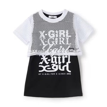 Japanese X-girl Stages Mesh Top and Dress Set (110-140cm) for Girls Summer