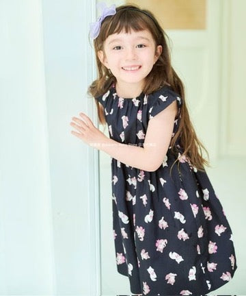 Japanese children's clothing aF#a325 small flying sleeve dress 90-160cm girls summer dresses