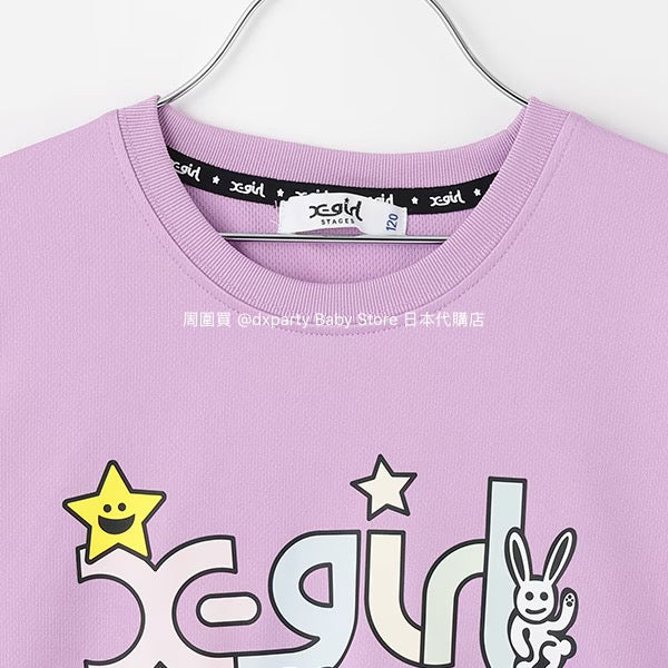 Japanese children's clothing X-girl Stages contact cool water absorption quick dry color changing print top 80-140cm girls summer TOPS