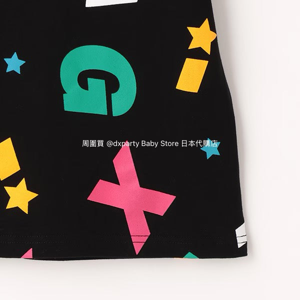 Japanese children's clothing X-girl Stages colorful logo print dress 80-140cm girls summer dresses