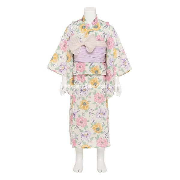 Japanese children's clothing pe#main Yukata Japanese Kimono 90-130cm Girls Summer Dresses Japanese Summer Festival Special