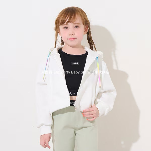 Japanese children's clothing X-girl Stages striped cropped top 90-140cm girls summer TOPS