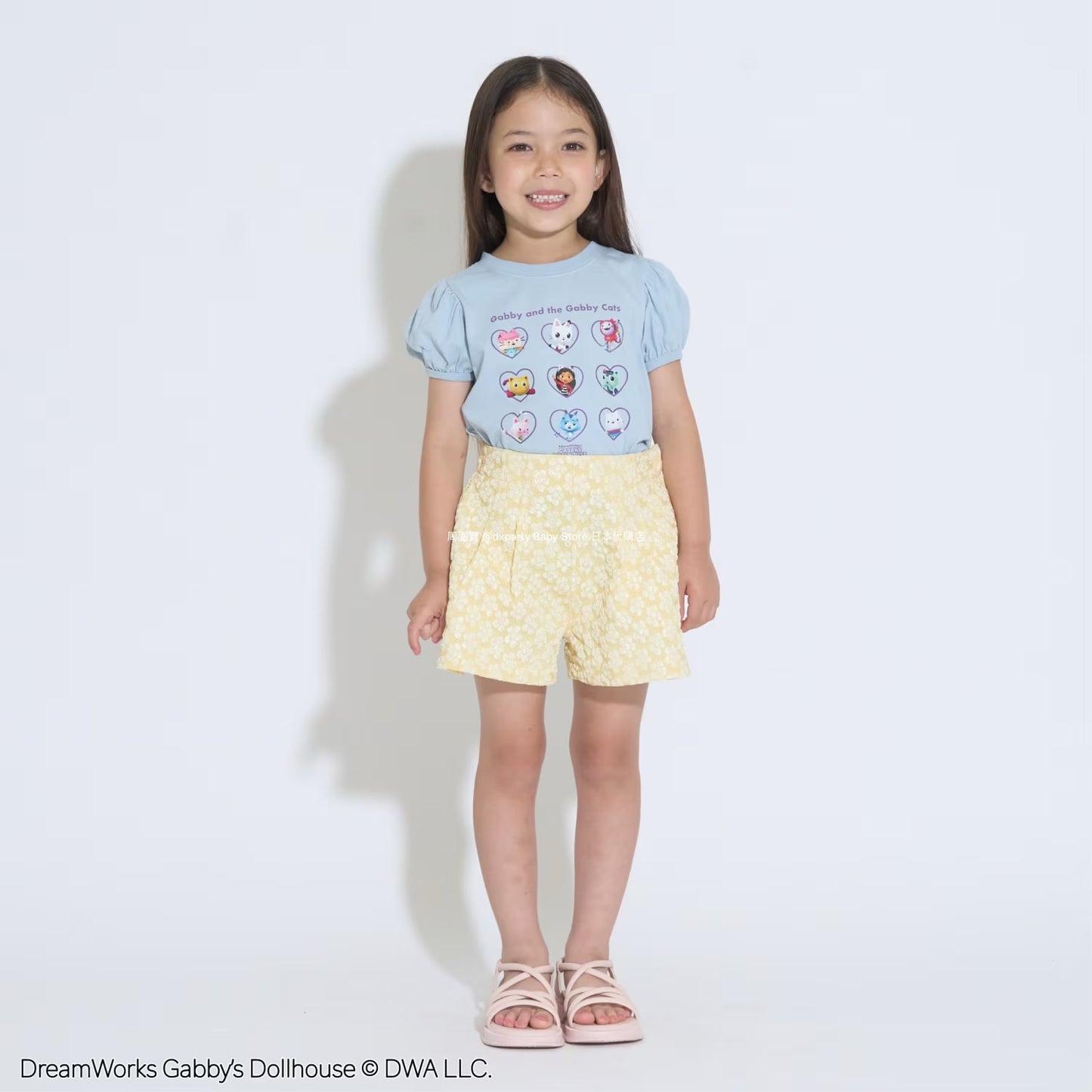 Japanese children's clothing Ly# mine x GABBY'S DOLLHOUSE printed top 100-130cm girls summer TOPS
