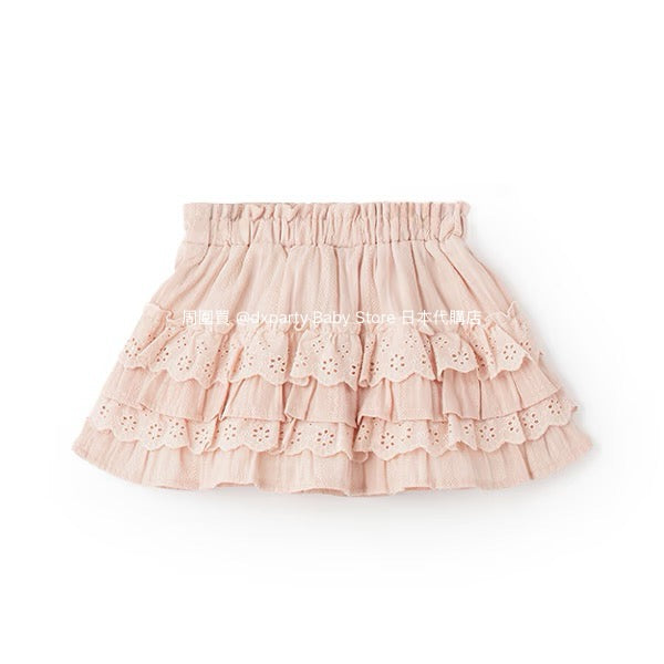 Japanese children's clothing pe#main lace ruffle skirt 80-130cm girls summer SKIRTS