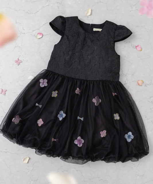 日本童裝 panpantutu 夜之花瓣絲帶氣球泡泡禮服裙 100-130cm 女童款 夏季 DRESSES 面試/宴會/表演