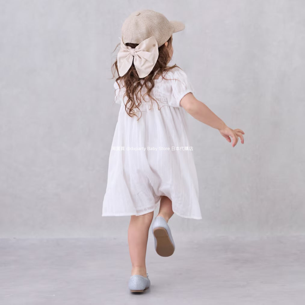 Japanese children's clothing pe#main Heart embroidered dress 80-130cm Girls' summer dresses