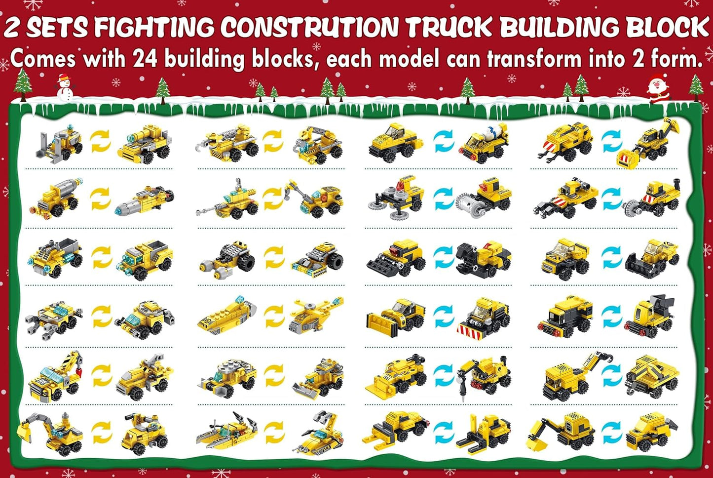 英美直送 STEM Construction Vehicles Building Blocks 聖誕倒數日曆 兒童款 聖誕快樂特輯 聖誕倒數日曆A 不參與$900免運 滿$900可加$25免運 Christmas Advent Calendars 2025