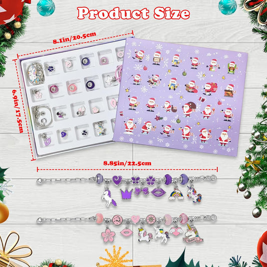 英美直送 DIY Charm Bracelets & Necklaces Kits 聖誕倒數日曆 兒童款 聖誕快樂特輯 聖誕倒數日曆A 不參與$900免運 滿$900可加$25免運 Christmas Advent Calendars 2025