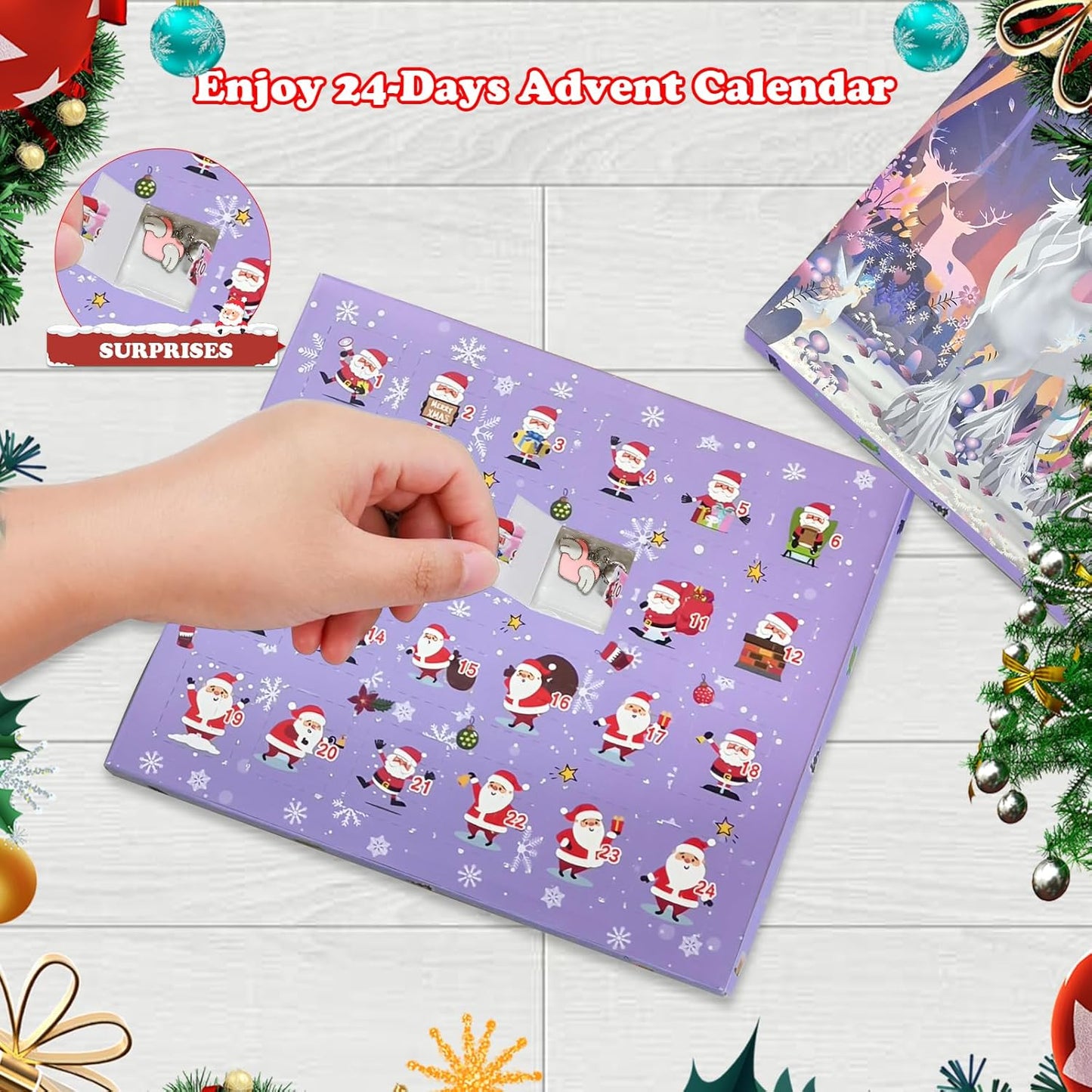 英美直送 DIY Charm Bracelets & Necklaces Kits 聖誕倒數日曆 兒童款 聖誕快樂特輯 聖誕倒數日曆A 不參與$900免運 滿$900可加$25免運 Christmas Advent Calendars 2025