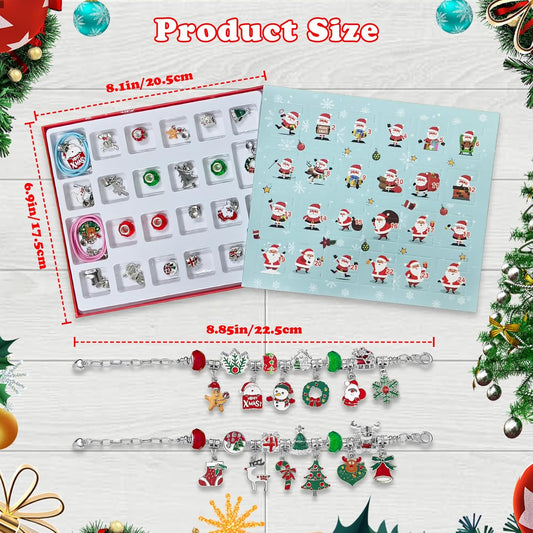 英美直送 DIY Charm Bracelets & necklaces Kits 聖誕倒數日曆 兒童款 聖誕快樂特輯 聖誕倒數日曆A 不參與$900免運 滿$900可加$25免運 Christmas Advent Calendars 2025