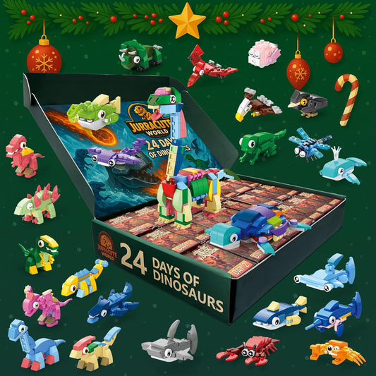 英美直送 Dinosaur Toy Kit Building Blocks 聖誕倒數日曆 兒童款 聖誕快樂特輯 聖誕倒數日曆A 不參與$900免運 滿$900可加$25免運 Christmas Advent Calendars 2025
