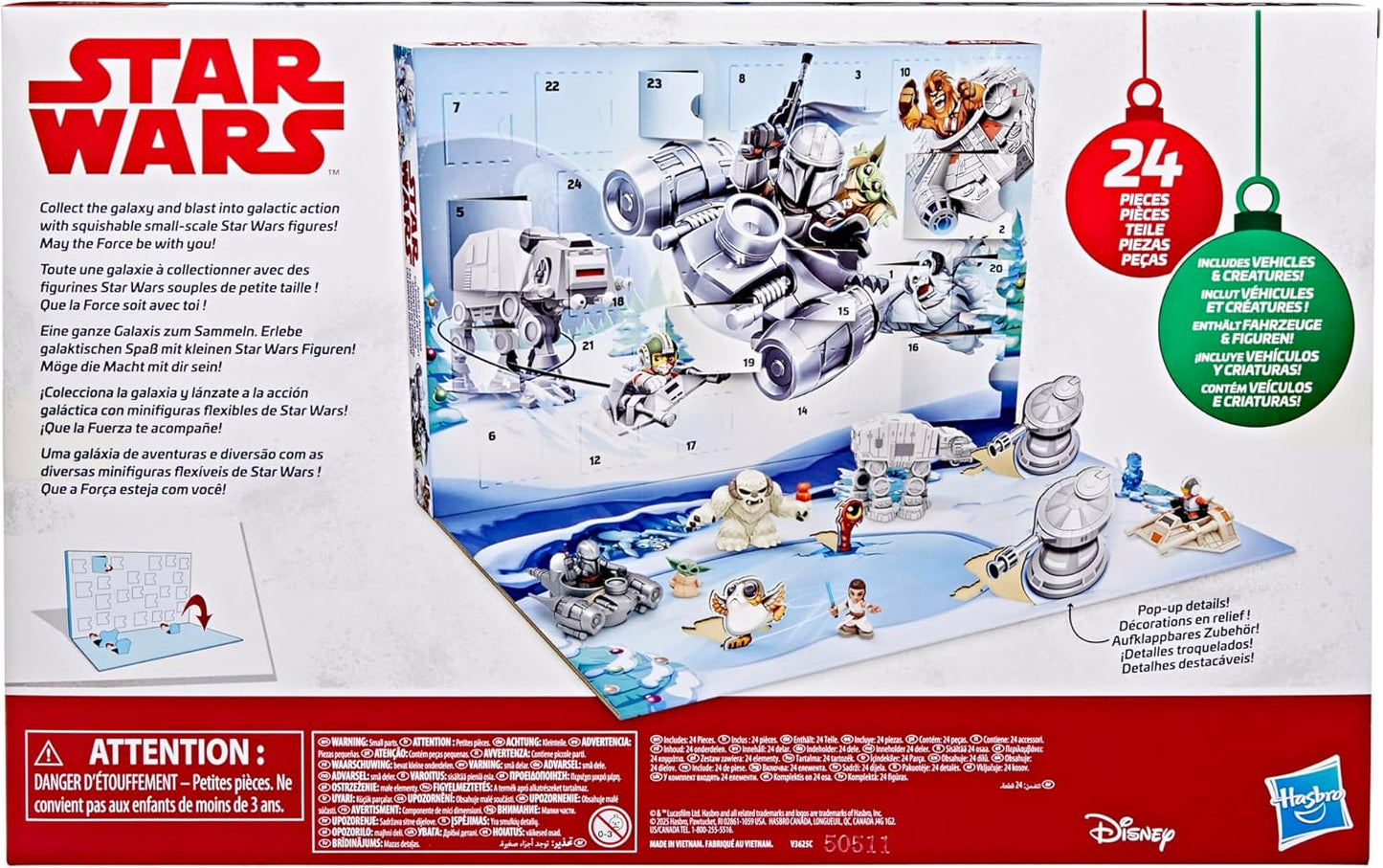 英美直送 STAR WARS icro Figures & Vehicles 聖誕倒數日曆 兒童款 聖誕快樂特輯 聖誕倒數日曆A 不參與$900免運 滿$900可加$25免運 Christmas Advent Calendars 2025