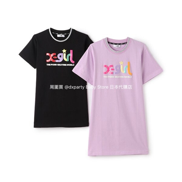 Japanese children's clothing X-girl Stages glitter bubble logo dress 80-140cm girls summer dresses