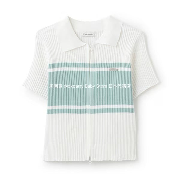 Lovetoxic Japanese Children's Clothing Zipper Cropped Top 140-160cm Girls Summer TOPS OUTERWEAR