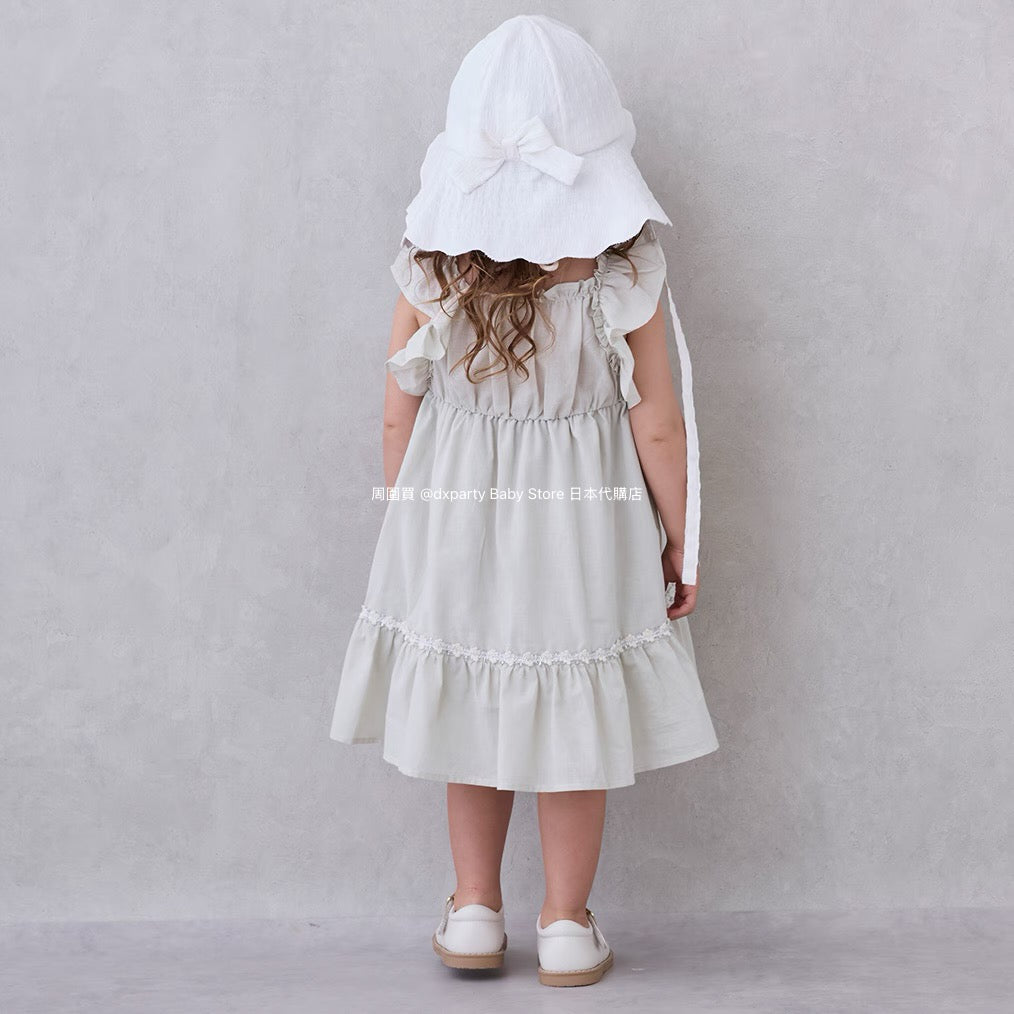 Japanese children's clothing pe#main small flying sleeve dress 80-130cm girls summer dresses