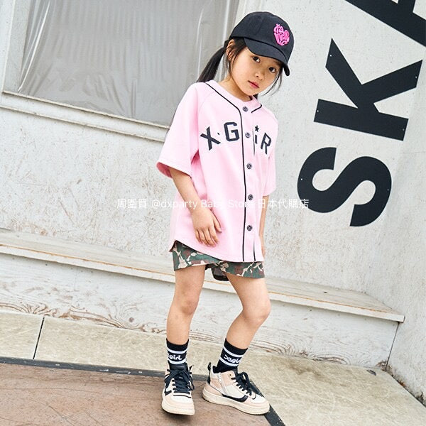 Japanese children's clothing X-girl Stages work pocket jeans 100-140cm girls summer PANTS