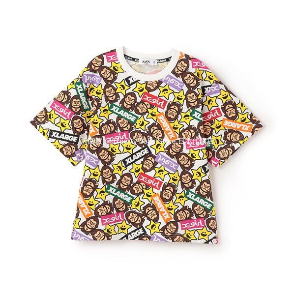 Japanese children's clothing X-girl Stages gorilla print top 80-140cm girls summer TOPS