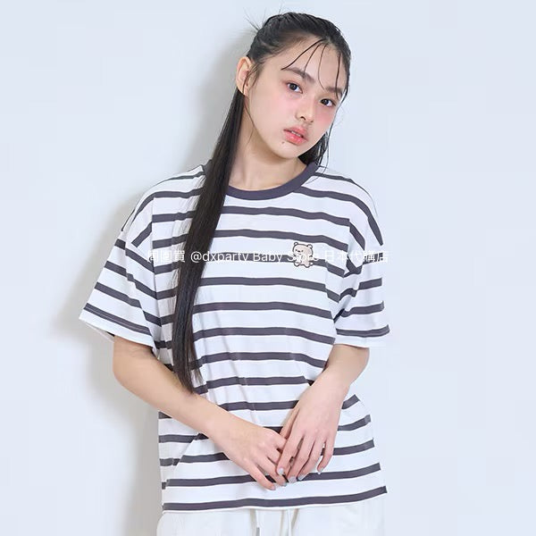 Lovetoxic Japanese children's clothing striped top 140-160cm girls summer TOPS