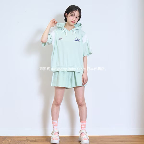 Lovetoxic Japanese Children's Clothing Two-Piece Sports Set (140-170cm) Girls Summer TOPS PANTS