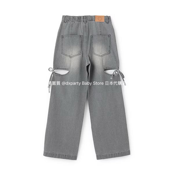 Lovetoxic Ribbon Slit Jeans (140-160cm) for Girls (Summer)