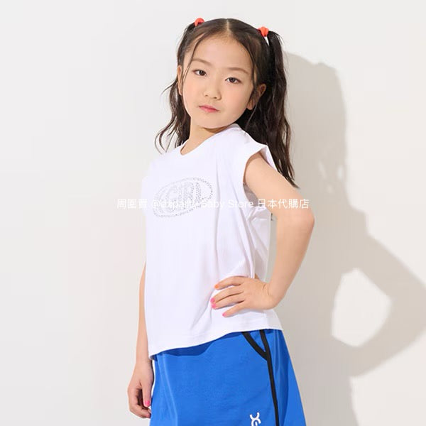 Japanese children's clothing X-girl Stages rhinestone print top 90-140cm girls summer TOPS