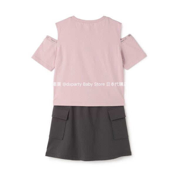 Lovetoxic Japanese children's clothing contact cold off-the-shoulder top and skirt two-piece set 140-160cm girls summer TOPS SKIRTS