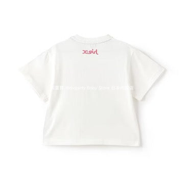 Japanese children's clothing X-girl Stages skateboard girl print top 90-140cm girls summer TOPS