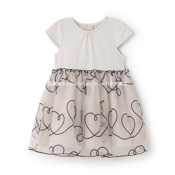 Japanese children's clothing pe#main embroidered tulle dress 80-130cm girls summer dresses for interviews/banquets/performances