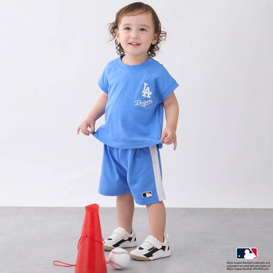 日本童裝 pe#main x 【MLB】上衣短褲兩件套裝 80-130cm 男童款 夏季 TOPS PANTS