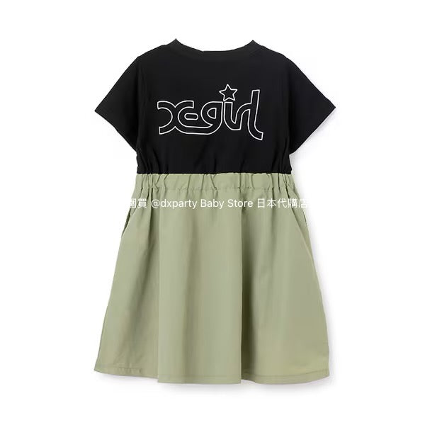 Japanese children's clothing X-girl Stages patchwork dress 80-140cm girls summer dresses