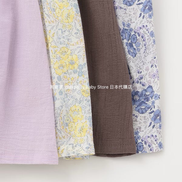 Japanese children's clothing pe#main cool-to-touch, quick-drying lantern-sleeve dress (80-130cm) for girls (summer dresses)