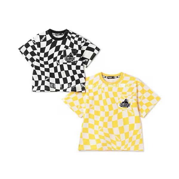 Japanese children's clothing XLARGE KIDS twisted plaid top 80-140cm boys' summer TOPS
