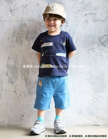 Japanese children's clothing pe#main x Shinkansen Railway Top 80-130cm Boys Summer TOPS Railway Series