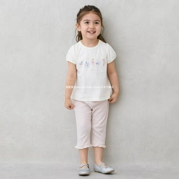 Japanese children's clothing pe#main contact cool embroidered top 80-130cm girls summer TOPS