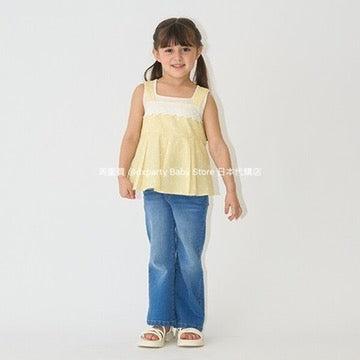 Japanese children's clothing Ly# mine ruffled camisole top 100-150cm girls summer TOPS