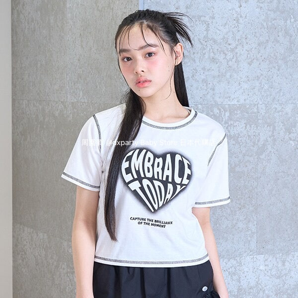 Lovetoxic Japanese children's clothing water-absorbing quick-drying letter print top 140-170cm girls summer TOPS