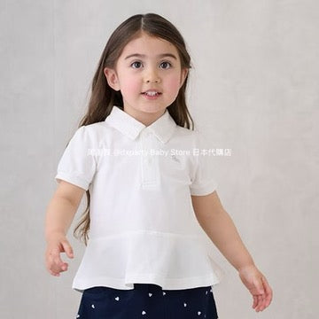 Japanese children's clothing pe#main ruffled top 80-130cm girls summer TOPS