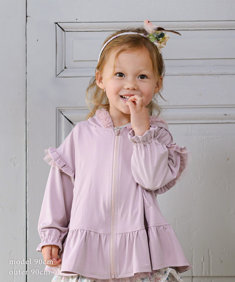 Japanese children's clothing panpantutu UV protection quick-drying series ruffled jacket 80-150cm girls summer outerwear